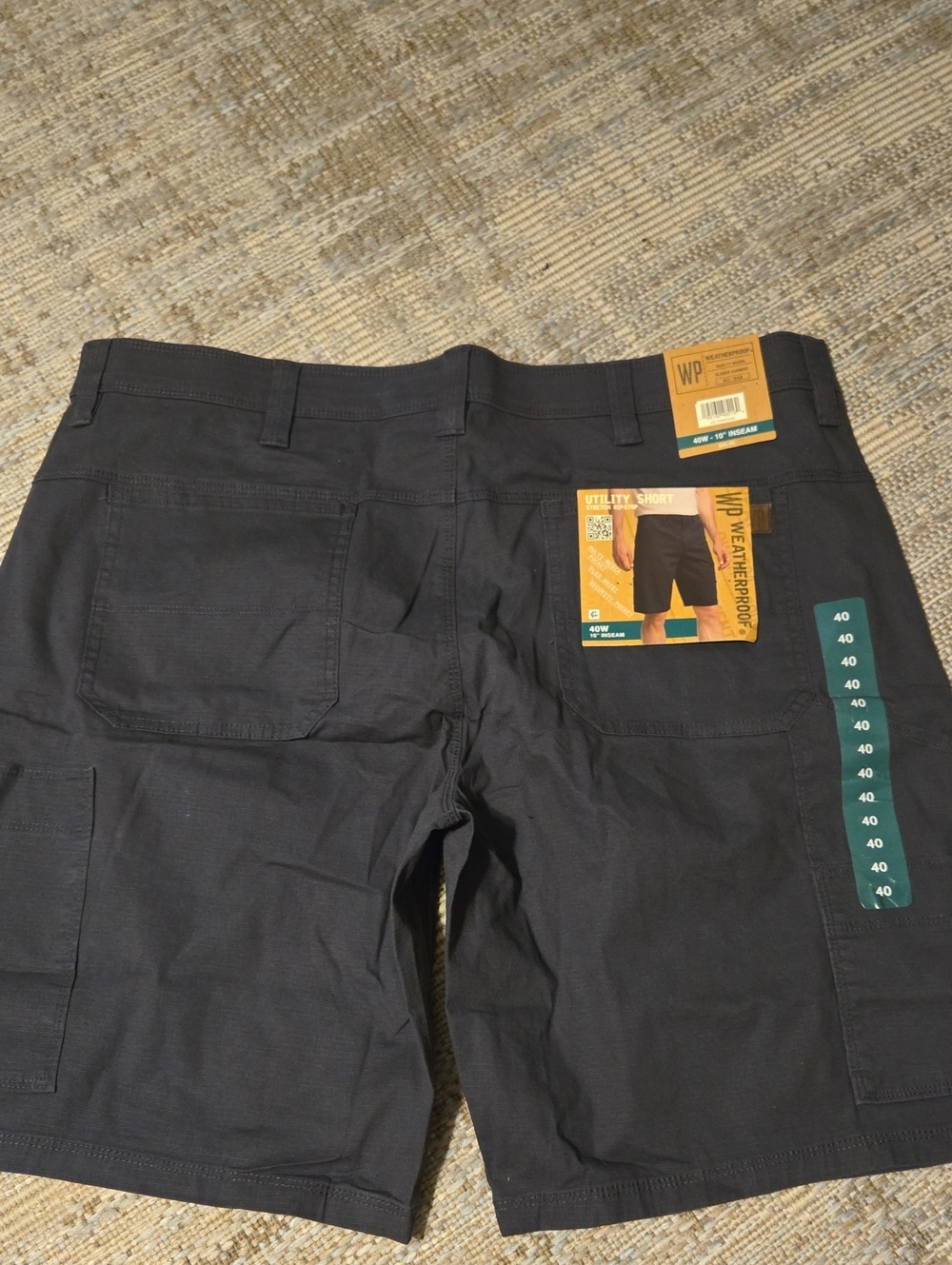 Weatherproof WP Men’s Charcoal Utility Shorts Sz 40 New